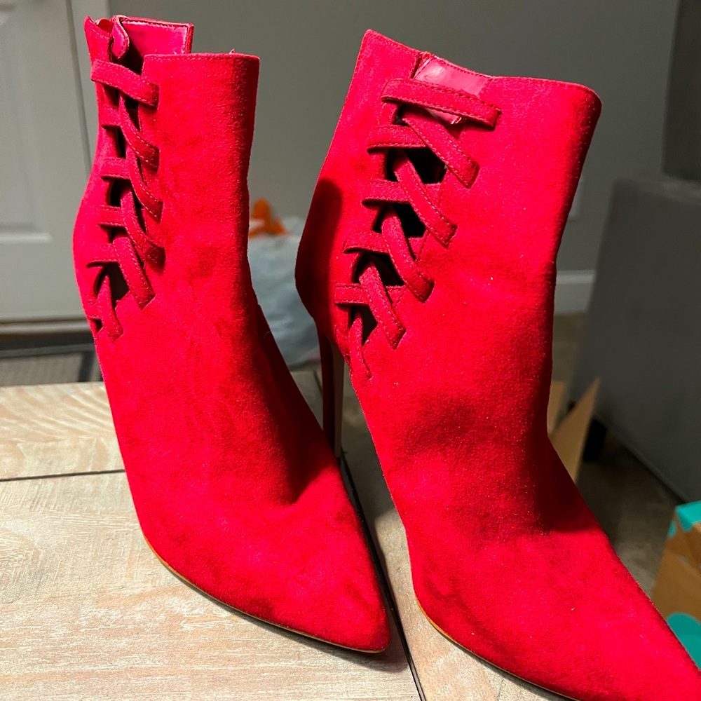 Aldo Red Suede Stiletto boots